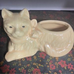 Vintage McCoy Pottery Yellow Kitty Cat Planter